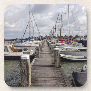 Pier mit Booten und Yachten in Marken Niederlande Getränkeuntersetzer