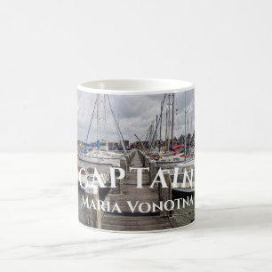 Pier mit Booten und Yachten in Marken Niederlande Kaffeetasse