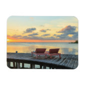 Pier mit Meerblick, Belize Magnet (Horizontal)
