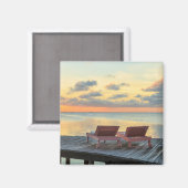 Pier mit Meerblick, Belize Magnet (Vorderseite/Rückseite)
