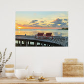 Pier mit Meerblick, Belize Poster (Küche)