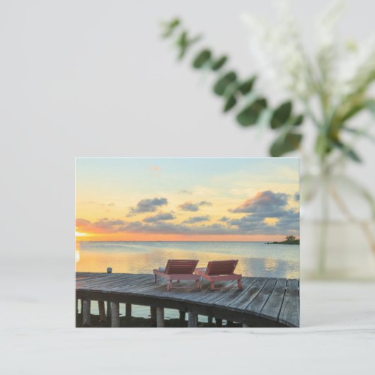 Pier mit Meerblick, Belize Postkarte (Stehend Vorderseite)