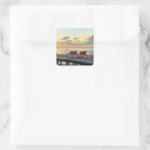 Pier mit Meerblick, Belize Quadratischer Aufkleber (Tasche)