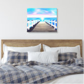 Pier, Ozean und Himmel bei Morgendämmerung Leinwanddruck (Insitu (Schlafzimmer))