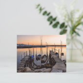 Pier Pfahlt auf dem Fluss Postkarte (Stehend Vorderseite)