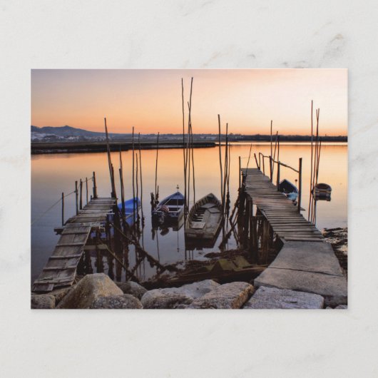 Pier Pfahlt auf dem Fluss Postkarte (Vorderseite)