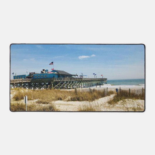 Pier Restaurant Sandy Beach Ocean View Cool Schreibtischunterlage (Vorderseite)
