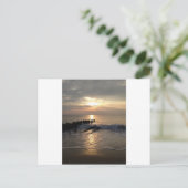 Pier-Sonnenaufgang Postkarte (Stehend Vorderseite)