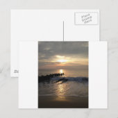 Pier-Sonnenaufgang Postkarte (Vorne/Hinten)