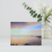 Pier Sunset Post Card Postkarte (Stehend Vorderseite)