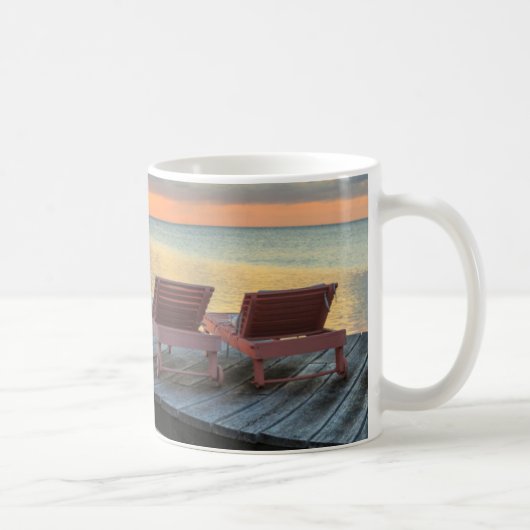 Pier überblickt den Ozean, Belize Kaffeetasse (Rechts)