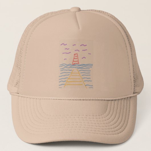 Pier und Lighthouse Trucker Hat Truckerkappe (Vorderseite)