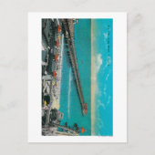 Pier und Strand und Long Beach Postkarte (Vorderseite)