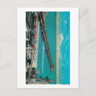 Pier und Strand und Long Beach Postkarte