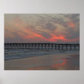 Pier und Sunset - Eicheninsel, NC Poster (Vorne)