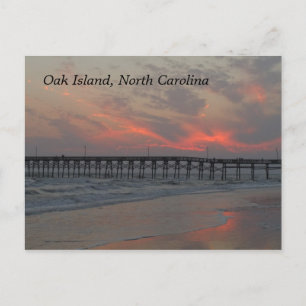 Pier und Sunset - Eicheninsel, NC Postkarte