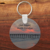 Pier und Sunset - Eicheninsel, NC Schlüsselanhänger (Vorderseite)