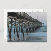 Pier und Waves = Eicheninsel, NC Postkarte (Vorne/Hinten)