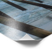 Pier und Waves - Eicheninsel, North Carolina Fotodruck (Ecke)