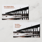 Pier und Wellen in (größtenteils) Schwarzweiss Visitenkarte (Vorne/Hinten)