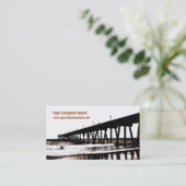 Pier und Wellen in (größtenteils) Schwarzweiss Visitenkarte (Stehend Vorderseite)