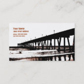 Pier und Wellen in (größtenteils) Schwarzweiss Visitenkarte (Rückseite)