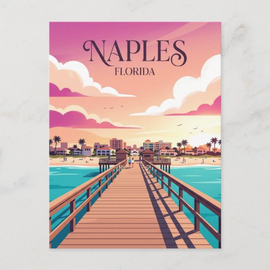 Pier von Neapel USA Postkarte (Vorderseite)