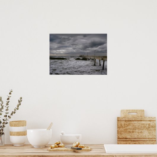 Pier vor dem Sturm Poster (Küche)