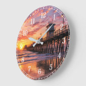 Pier Wall Clock — Coastal Landscape Design Große Wanduhr (Winkel)