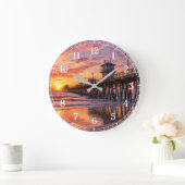 Pier Wall Clock — Coastal Landscape Design Große Wanduhr (Zuhause)