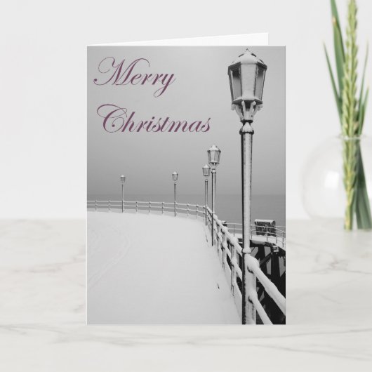 Pier-Weihnachtskarte Snowy Worthing Feiertagskarte (Vorderseite)