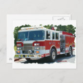 Pierce-Feuerwehrwagen Postkarte (Vorne/Hinten)