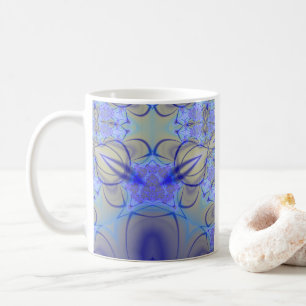 Pierce Lila und gelbes Fraktal Art Kaffeetasse