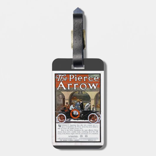 Pierce-Pfeil-Automobil Gepäckanhänger (Rückseite vertikal)