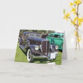 Pierce-Pfeil-Automobil-Gruß-Karte 1934 Karte (Gelbe Blume)