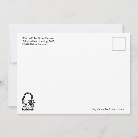 Pierced, by Brian Benson Flat Card (Rückseite)