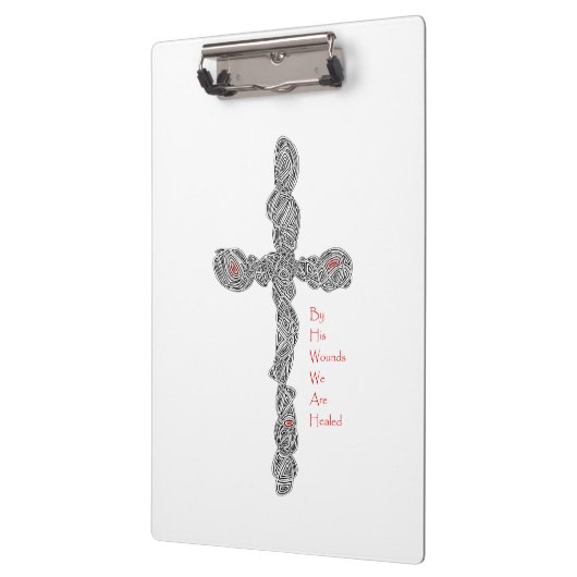 Pierced Cross - Isaiah 53:5 Klemmbrett (Links)