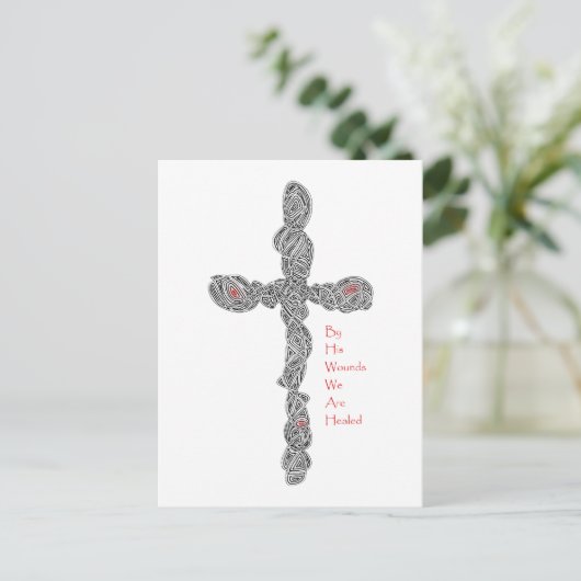 Pierced Cross - Isaiah 53:5 Postkarte (Stehend Vorderseite)