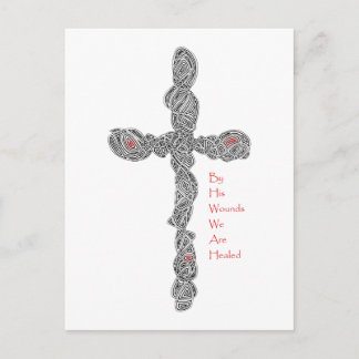 Pierced Cross - Isaiah 53:5 Postkarte