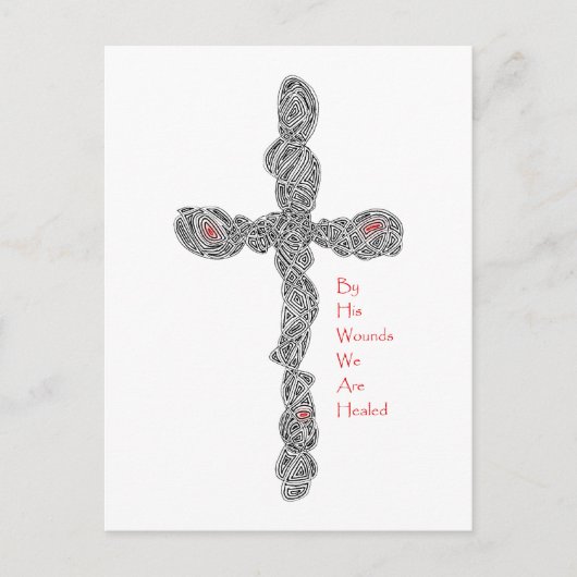Pierced Cross - Isaiah 53:5 Postkarte (Vorderseite)