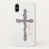 Pierced Cross (with Verse) iPhone Case (Rückseite)