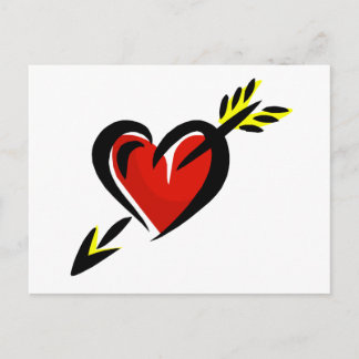 Pierced Heart Arrow Valentine Feiertagspostkarte