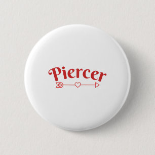 Piercer Arrow Heart Beruflich Piercing Shop Red Button