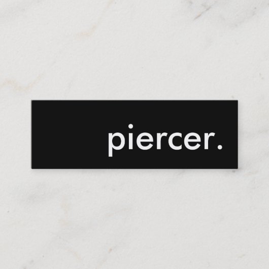 Piercer. Mini Visitenkarte (Vorderseite)