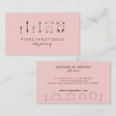 Piercing Body Juwelry Sterling Silver Pink Visitenkarte (Vorne/Hinten)