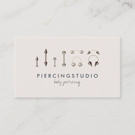 Piercing Jewelry Studio Navy Ivory Visitenkarte (Vorderseite)