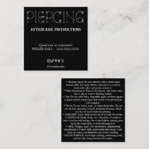 Piercing-Nachbehandlungsanweisungen Visitenkarte