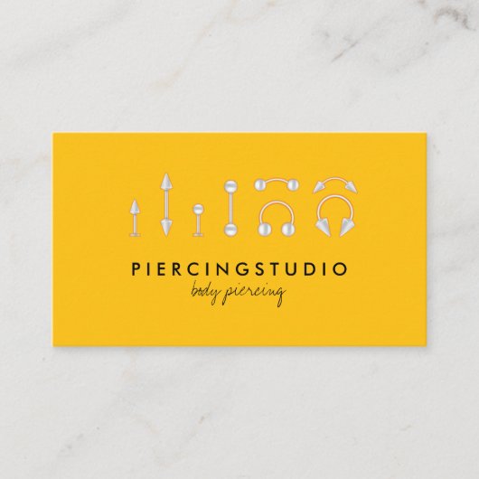 Piercing orange gelb visitenkarte (Vorderseite)