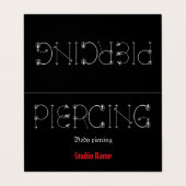 Piercing Salon Business Card Visitenkarten (Außenseite Aufgefaltet)