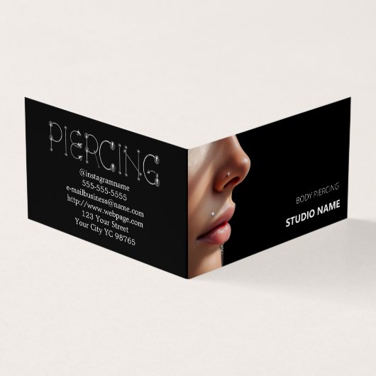 Piercing Salon Termin Visitenkarte Visitenkarten (Vorderseite)
